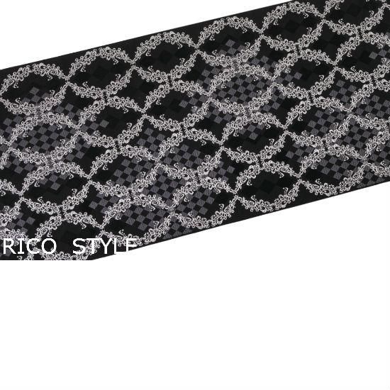 新品 博多織 黒木織物 大人の兵児帯 ダイヤ柄 黒×カッパー 兵児帯 | 博多織 黒木織物