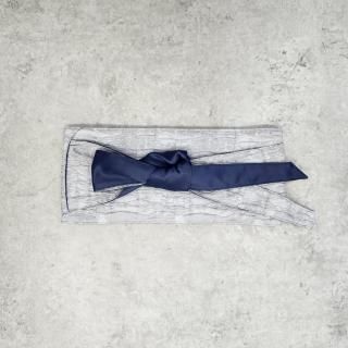 サッシュベルト帯 パフィーグレー×ネイビー