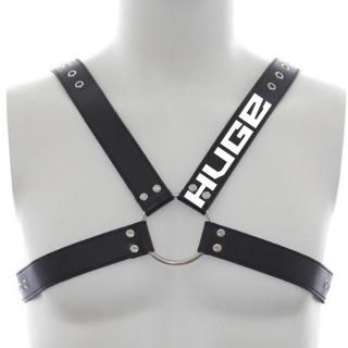 huge FAKE LEATHER LOGO HOLE HARNES （フェイクレザー　ロゴ　ホール　ハーネス）ブラック
