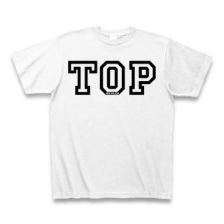 MR.HUGE TOP POSITIONING COLLEGE ROGO PRINTED （トップ　ポジショニング　カレッジ　ロゴ　プリント）Tシャツ　ホワイト
