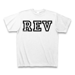 MR.HUGE REV POSITIONING COLLEGE ROGO PRINTED （リバ　ポジショニング　カレッジ　ロゴ　プリント）Tシャツ　ホワイト