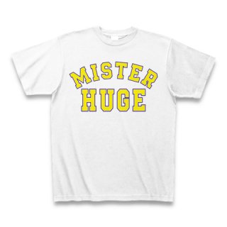 MR.HUGE MISTERHUGE　UNIVERSITY LOGO（ユニバーシティ　ロゴ）PRINTED Tシャツ　イエロー