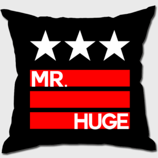 MR.HUGE STAR & LINE IN LOGO PRINTED CUSHION（スター＆ライン　イン　ロゴ　プリント　クッション）