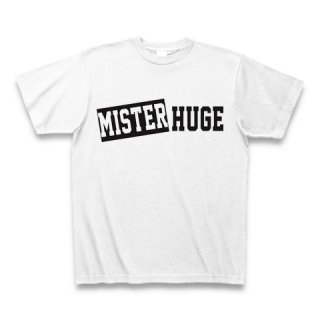 MR.HUGE MISTER&HUGE BOX LOGO （ボックスロゴ） PRINTED Tシャツ ホワイト×ブラック