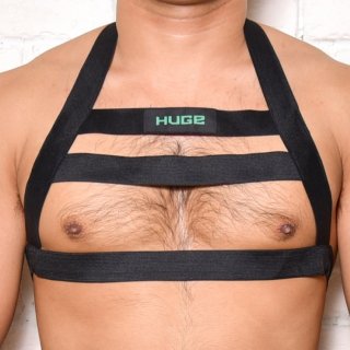 huge  ROGO TAG STRETCH RUBBER HARNESS（ロゴ　タグ　ストレッチ　ゴム　ハーネス）ブラック　A-TYPE