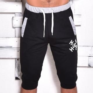 MR.HUGE LOGO BYCOLOR MIDDLE SHORT PANTS（ロゴ　バイカラー　ミドル　ショート　パンツ）ブラック