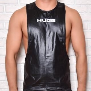 huge FAKE LEATHER SIDE CUT TANKTOP（フェイクレザー　サイドカット　タンクトップ）