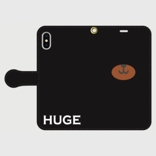 MR.HUGE BEAR NORSE（ベアーノーズ）PRINTED 手帳型　Android PhoneCASE ブラック