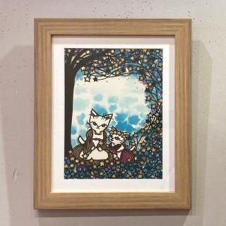 切り絵 一葉 観音松風直美