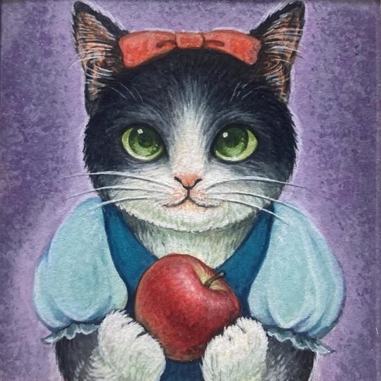 りっこ様オーダー 絵画「愛猫の頭に白熊氷」 猫好きさんに話題沸騰中！ 超リアルな世界でひとつのオーダー