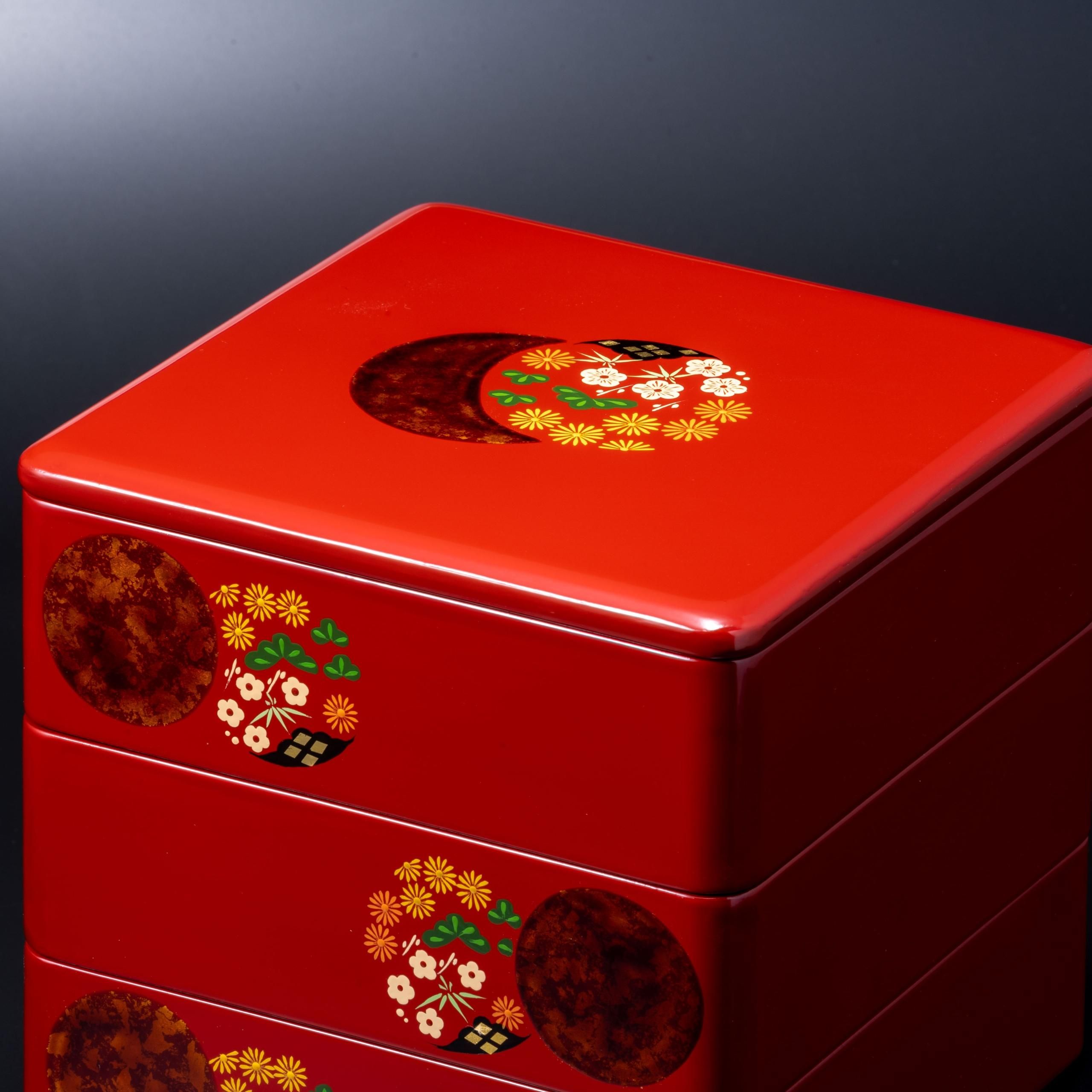 重箱 花丸 6.5寸 - 秀衡塗工房 丸三漆器 オンラインストア 重箱 花丸 6.5寸 - 秀衡塗工房 丸三漆器 オンラインストア