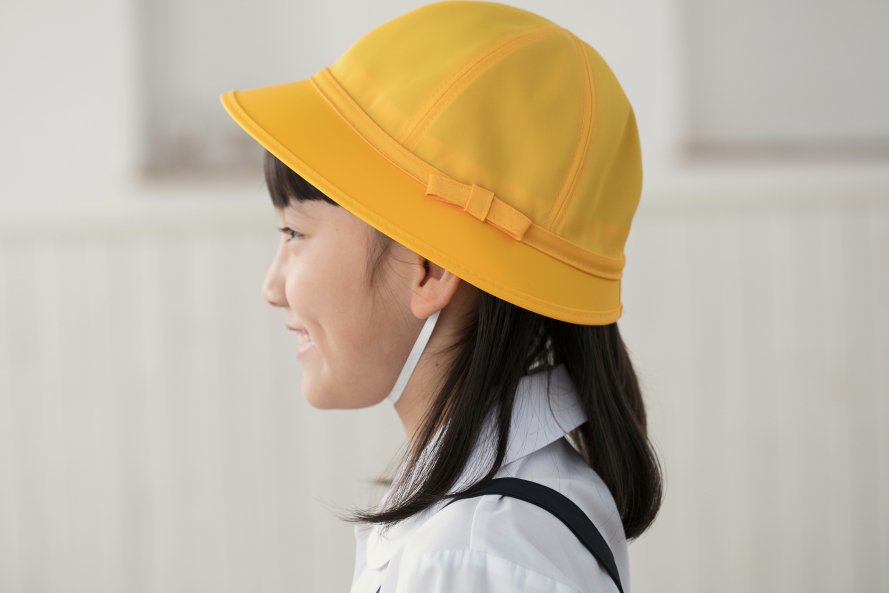 在庫限り 通学用 メトロ帽 53〜59cm 日本製 女児 黄色 帽子 イエロー 小学校 子供 こども 53 54 55 56 57 58 59