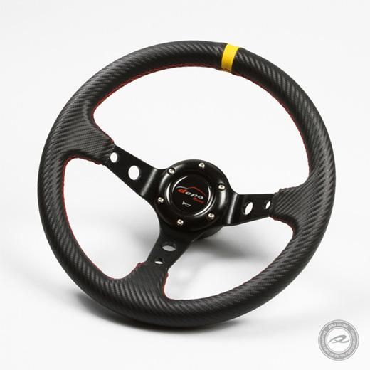 【セール 登場から人気沸騰】 Deporacingステアリング ディープコーン32φ/35φ カーボンレザー パーツ