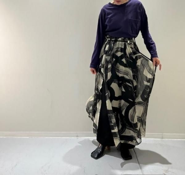 UjohCord belt gathered skirt
