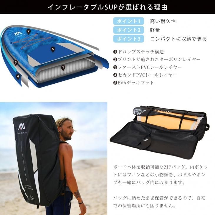 スタンドアップパドルボード インフレータブル SUP セット AQUA