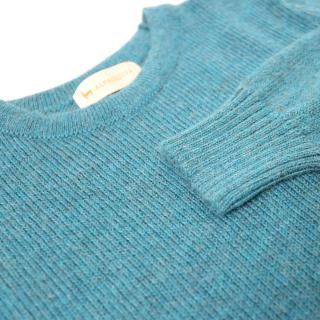 メンズ ベビーアルパカ ベーシックセーター(クルーネック) サマルカンドブルー
