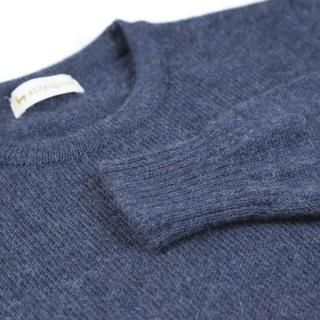 <img class='new_mark_img1' src='https://img.shop-pro.jp/img/new/icons14.gif' style='border:none;display:inline;margin:0px;padding:0px;width:auto;' />レディース ベビーアルパカ ベーシックセーター(クルーネック) インディゴブルー