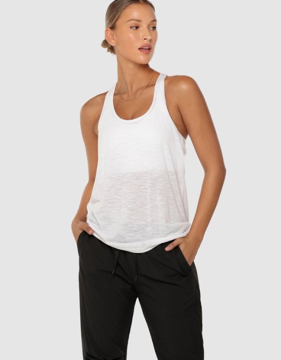 ☆LORNA JANE(ローナジェーン）Slouchy Gym Tank／スラウチージムタンク（WHITE） - Litavis - LORNA  JANE（ローナジェーン）正規輸入代理店