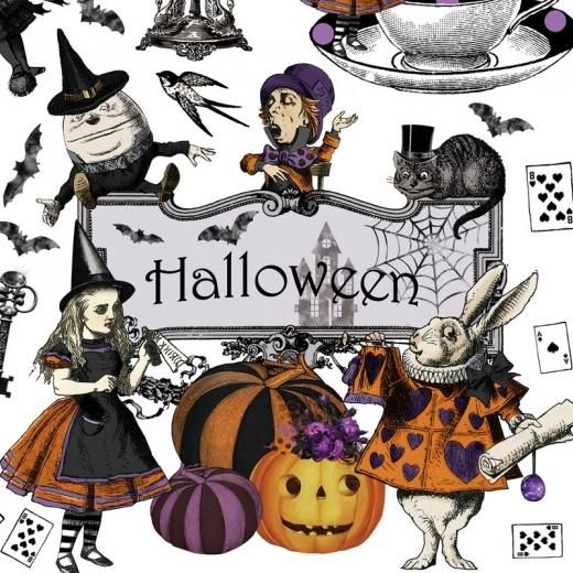 素晴らしい 転写紙 『Alice Halloween Wonderland-アリス ハロウィン コレクション