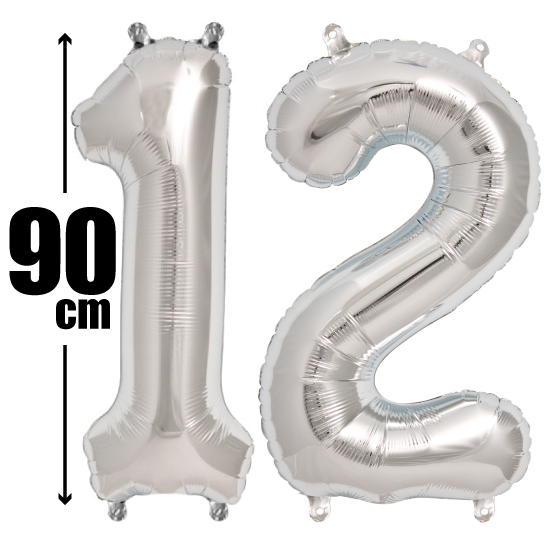 数字バルーン ナンバーバルーン【シルバー】約90cm BIG風船 - バースデー専門店 HappyBday｜誕生日パーティーグッズ・ギフト通販