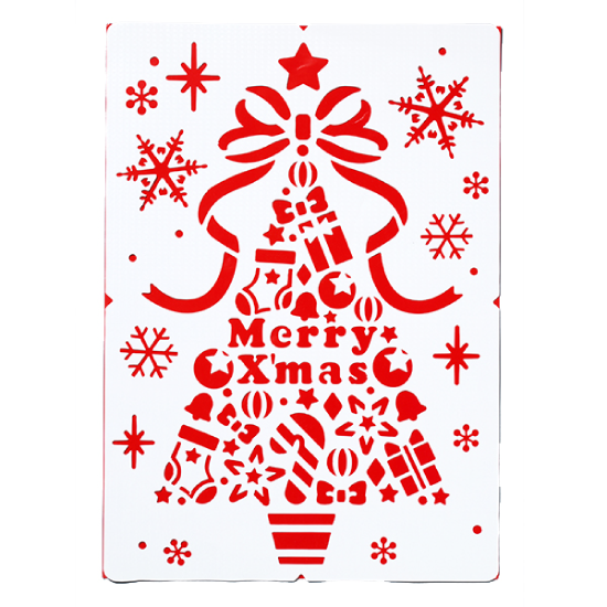 クリスマス スノースプレー用型紙 クリスマスツリー型 バースデー専門店 Happybday 誕生日パーティーグッズ ギフト通販