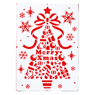 【クリスマス】スノースプレー用型紙（A2） クリスマスツリー型