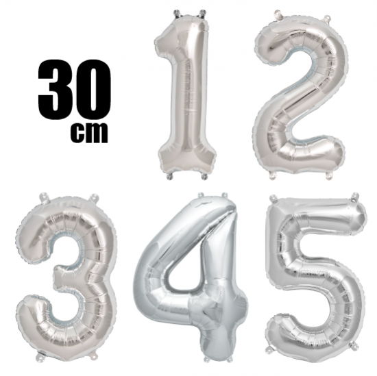 数字バルーン ナンバーバルーン【シルバー】約30cm 風船
