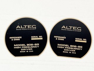 ALTEC 802-8G ドライバー プレート 2枚 [32265]