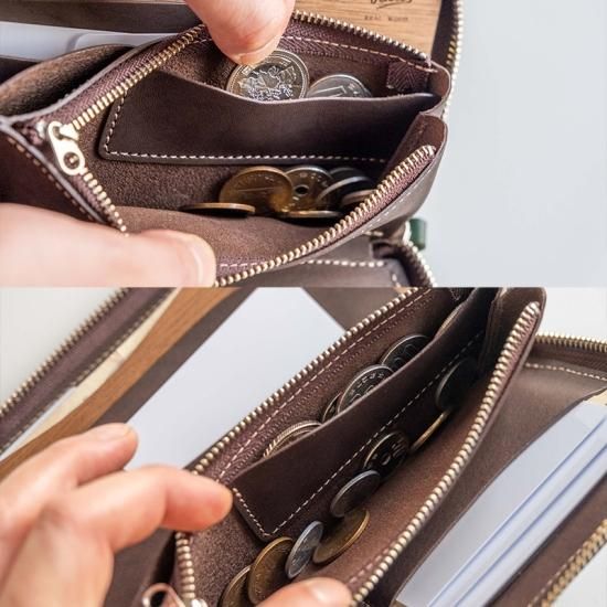 手染め・手縫いの長財布【Round Zipper Wallet】 手染め・手縫いの長財布【Round Zipper Wallet】
