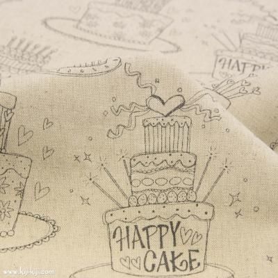 Cotton Linen Happy Birthday コットンリネンキャンバス カワグチミヤコデザイン Cotton Linen Happy Birthday コットンリネンキャンバス カワグチミヤコデザイン