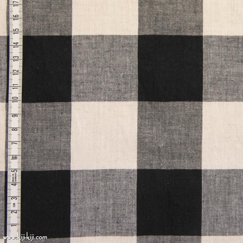 【cotton linen】西脇で織られたコットンリネンのモノトーンチェック|コットンリネン|キジキジ