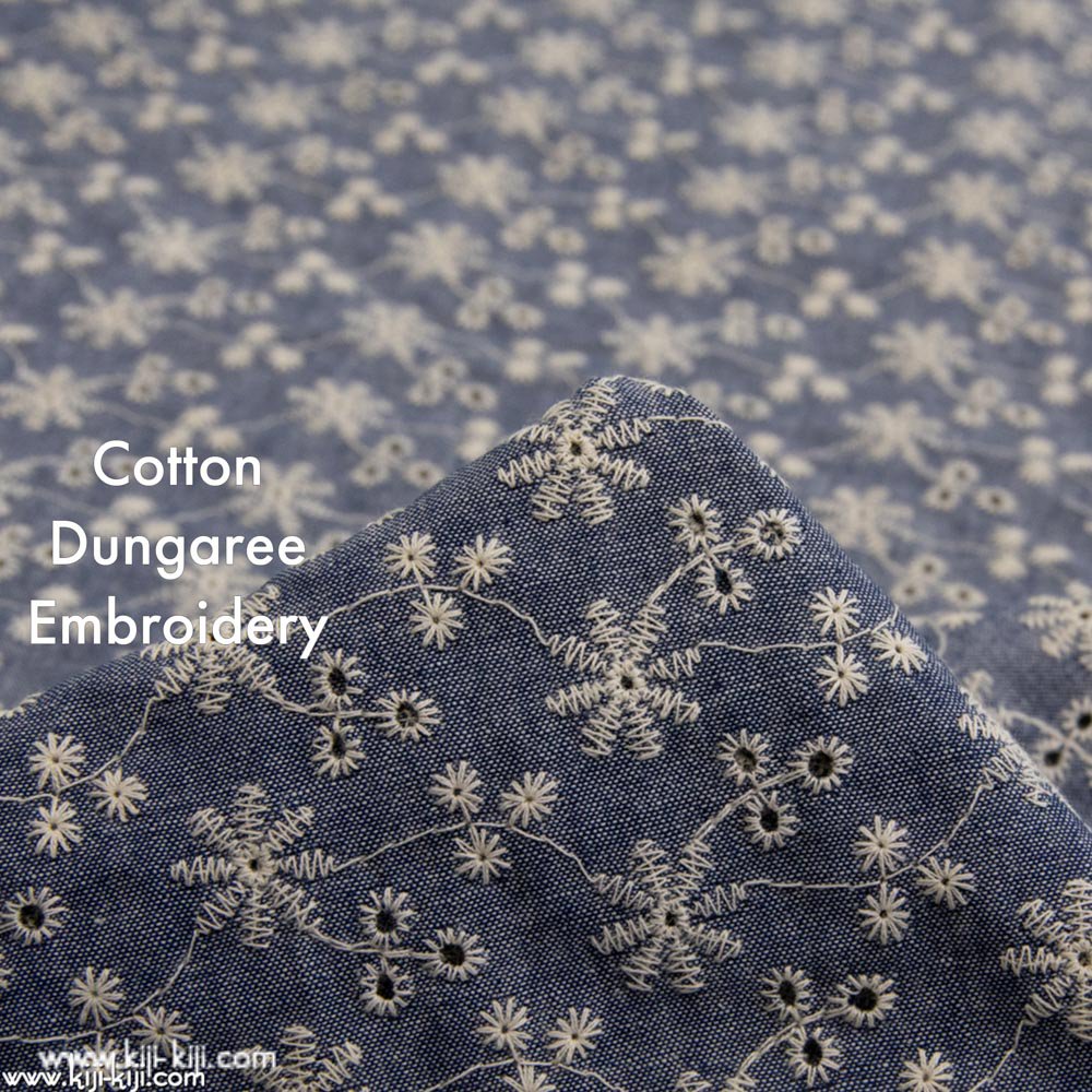 【SALE】【レース】snow flower dungaree lace｜ダンガリーレース｜刺繍｜ネイビー｜<img class='new_mark_img2' src='https://img.shop-pro.jp/img/new/icons20.gif' style='border:none;display:inline;margin:0px;padding:0px;width:auto;' />