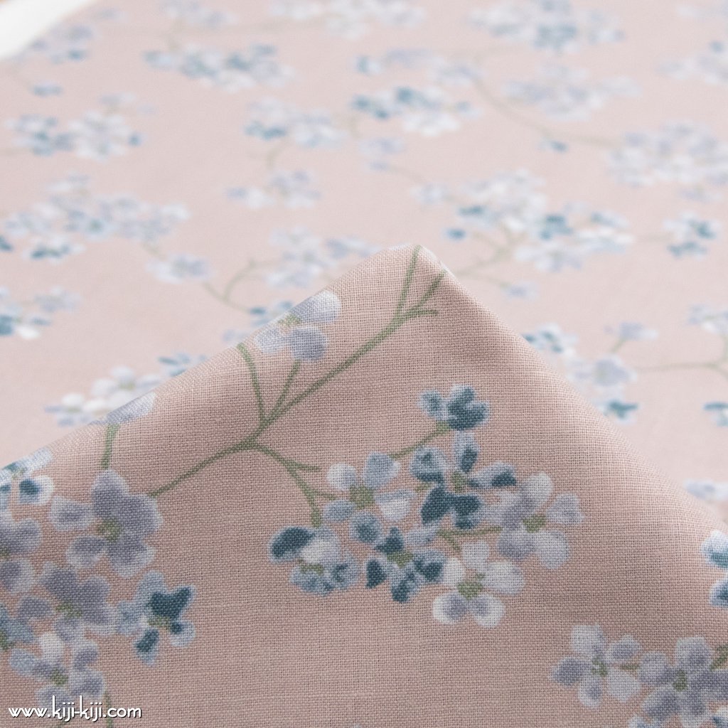 【cotton linen】kusumi color flower｜くすみカラーフラワー｜やわらかコットンリネンシーチング｜くすみベージュ｜