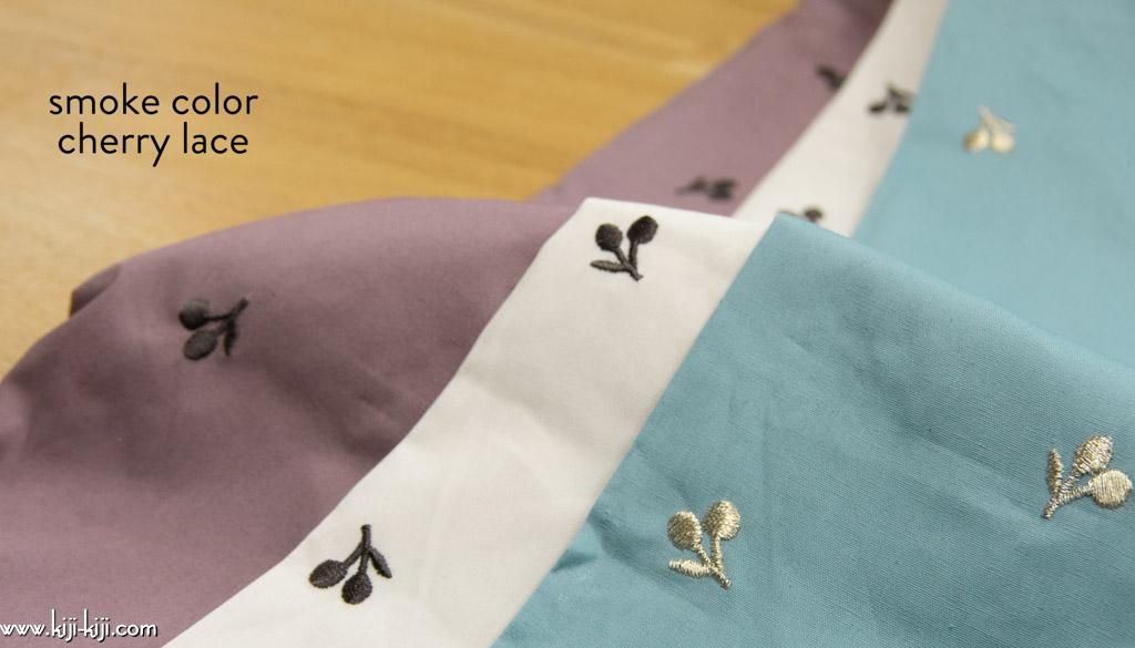 刺繍】【cotton】スモークカラーのチェリー刺繍|ブロード刺繍| 刺繍】【cotton】スモークカラーのチェリー刺繍|ブロード刺繍|