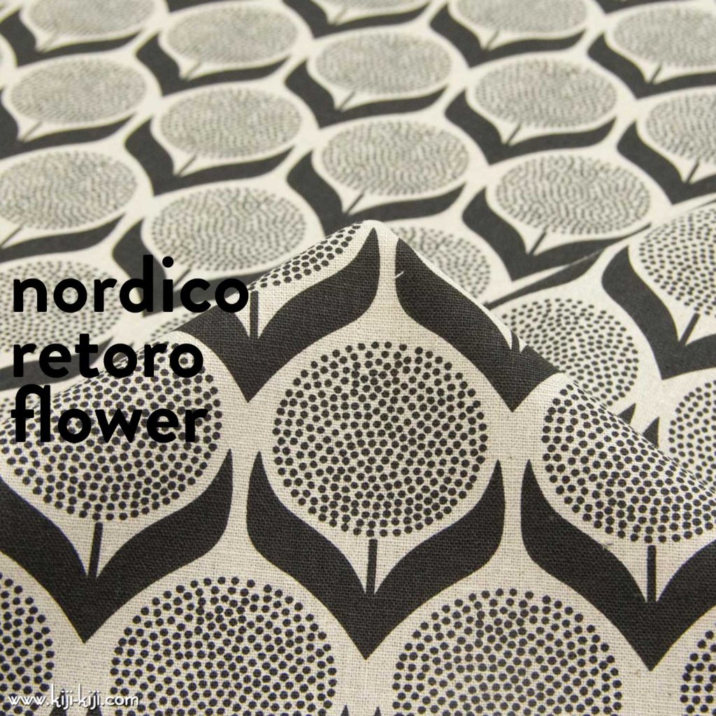 【cotton linen】nordico retoro flower｜ノルディコレトロフラワー｜ハーフリネン｜ライトキャンバス｜ナチュラルスミクロ｜