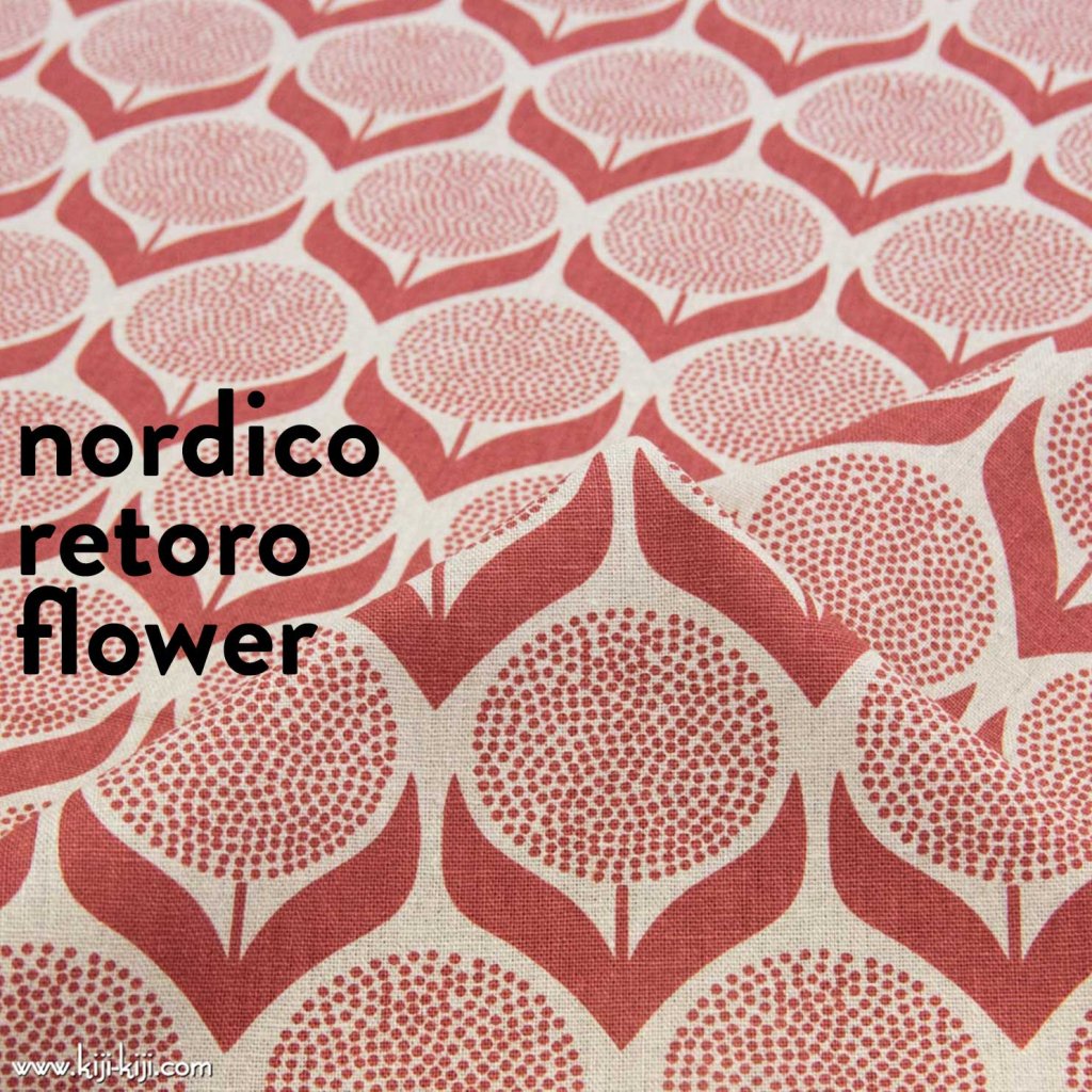 【cotton linen】nordico retoro flower｜ノルディコレトロフラワー｜ナチュラルスモークベリー｜6166-6