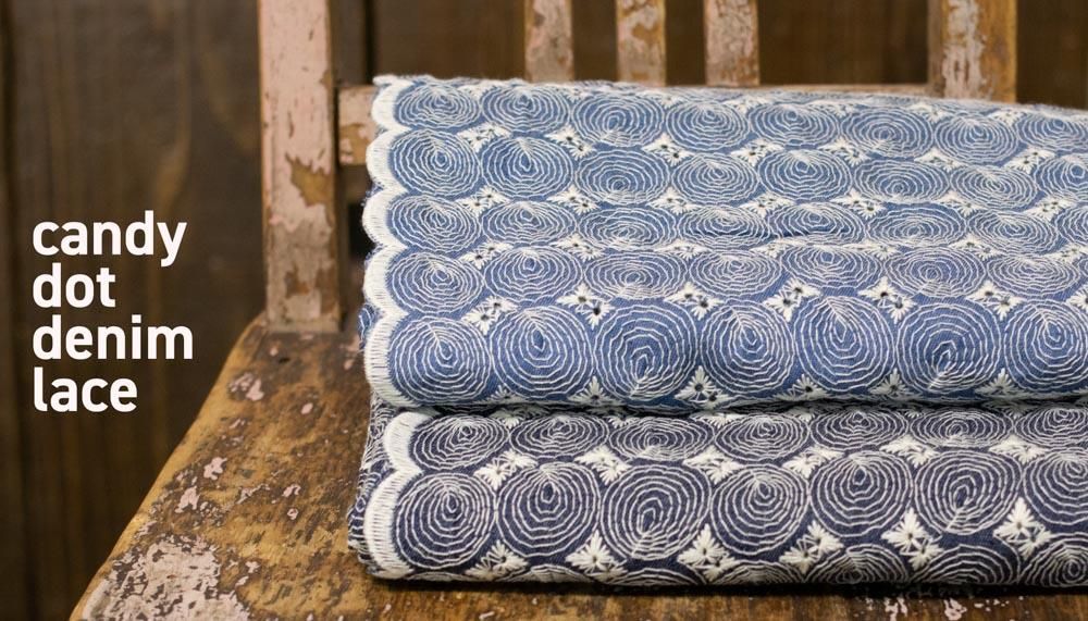 レース生地 刺繍 生地 布】先染め綿ローン・片スカラップレース レース生地 刺繍 生地 布】先染め綿ローン・片スカラップレース