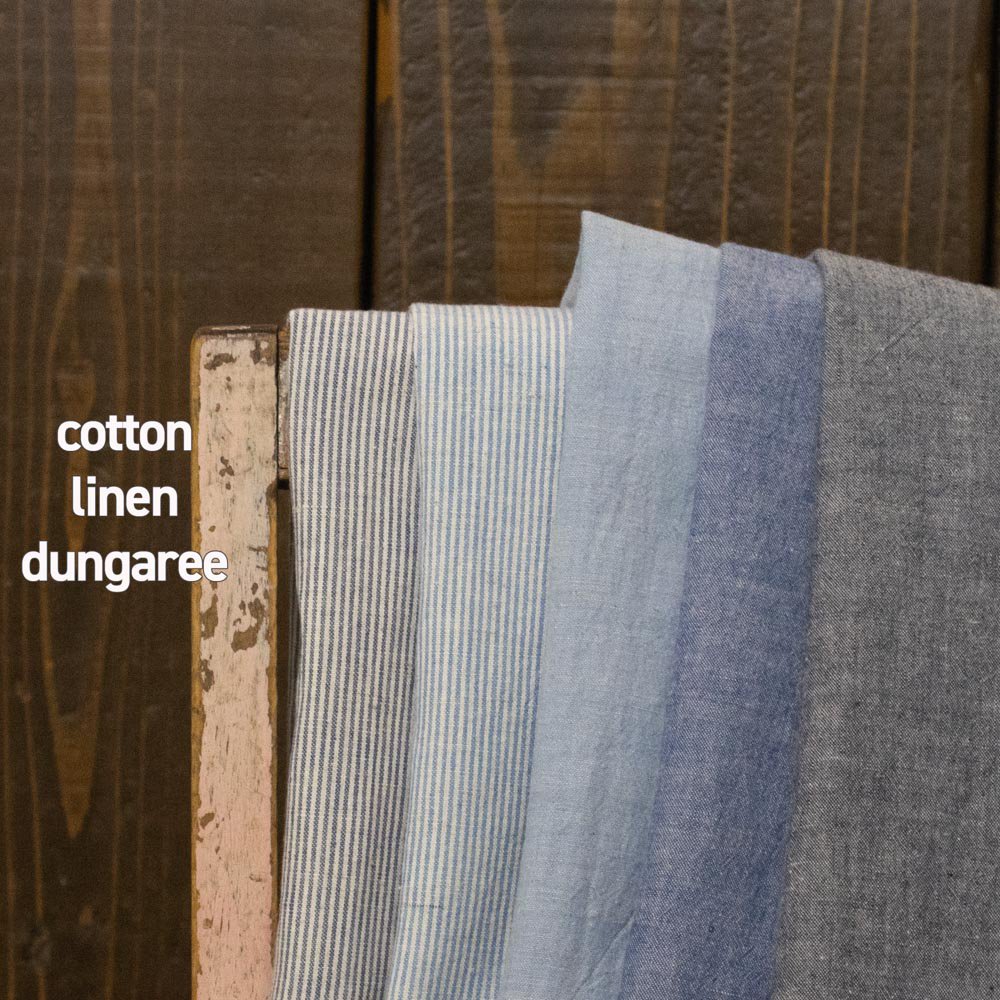 【cotton linen】洗いざらし風合いのコットンリネンダンガリー｜