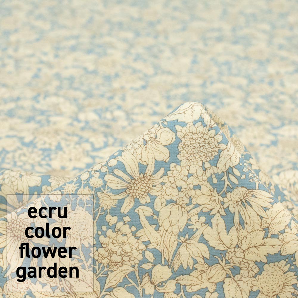 【 Cotton Broadcloth 】 ecru color flower garden｜エクリュカラーフラワーガーデン｜コットンブロード｜小花柄｜ミズイロ｜