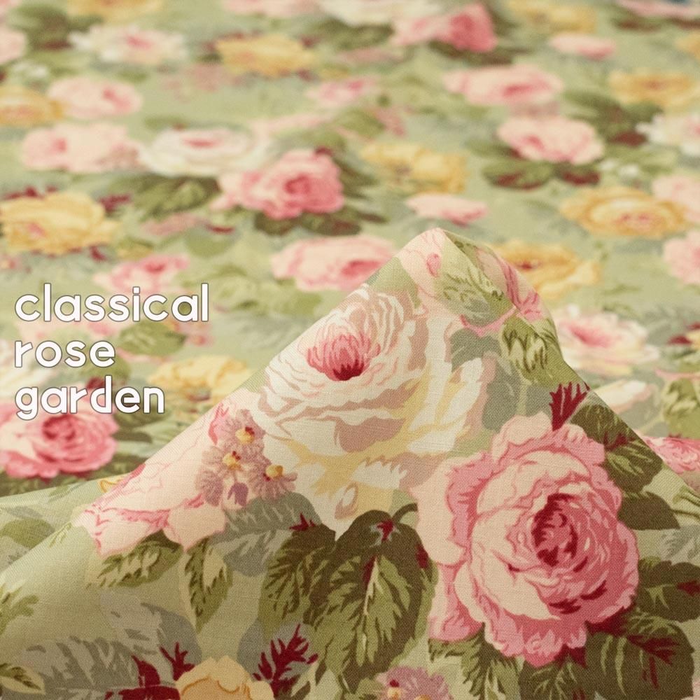 cotton linen 】 classical rococo bouquet |クラシカルロココブーケ|YUWA|コットンリネンキャンバス|キジキジ kiji-kiji バラプリントコットン#13