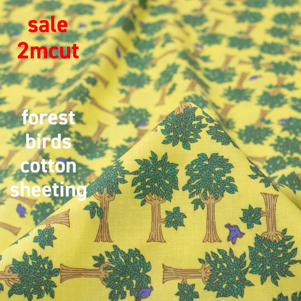 【sale】【2ｍカット】フォレストバード｜forest birds｜コットンシーチング｜イエロー｜<img class='new_mark_img2' src='https://img.shop-pro.jp/img/new/icons20.gif' style='border:none;display:inline;margin:0px;padding:0px;width:auto;' />