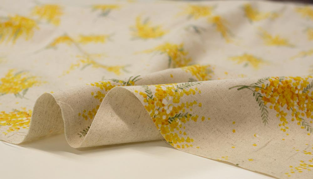 【cotton linen】antique mimosa bouquet ｜cotton linen canvas｜アンティークミモザブーケ  コットンリネンキャンバス｜