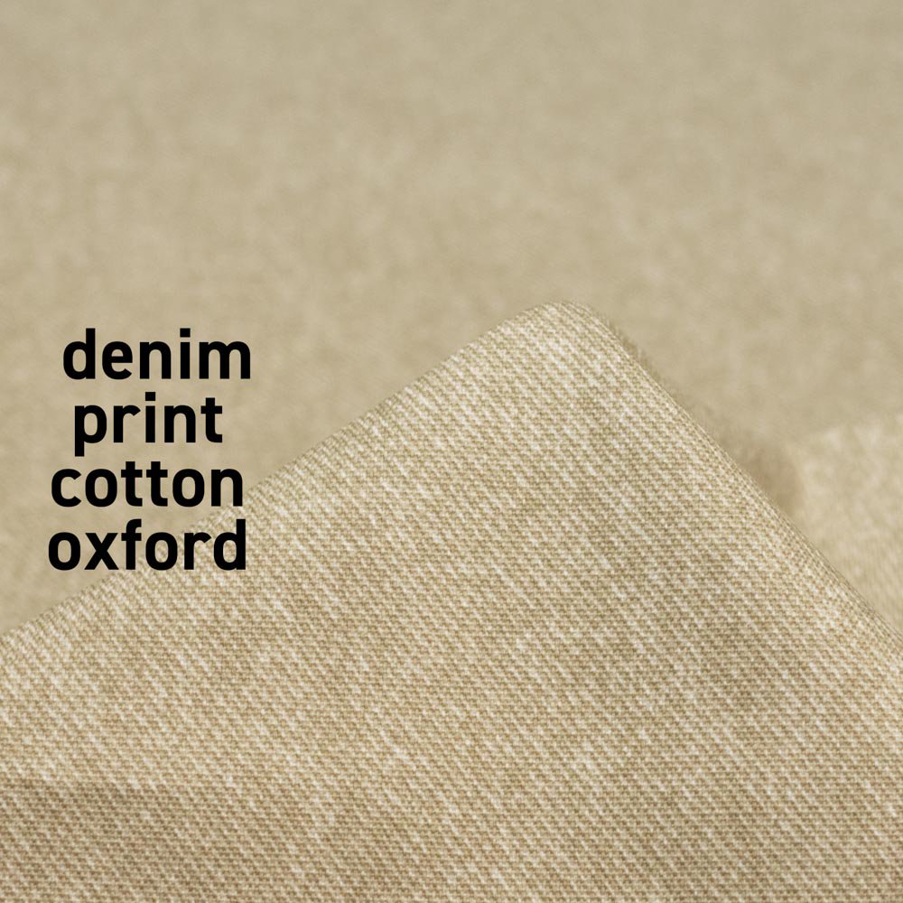 【 コットンオックス 】 denim print cotton oxford｜デニム風プリント｜コットンオックス｜ベージュ｜3