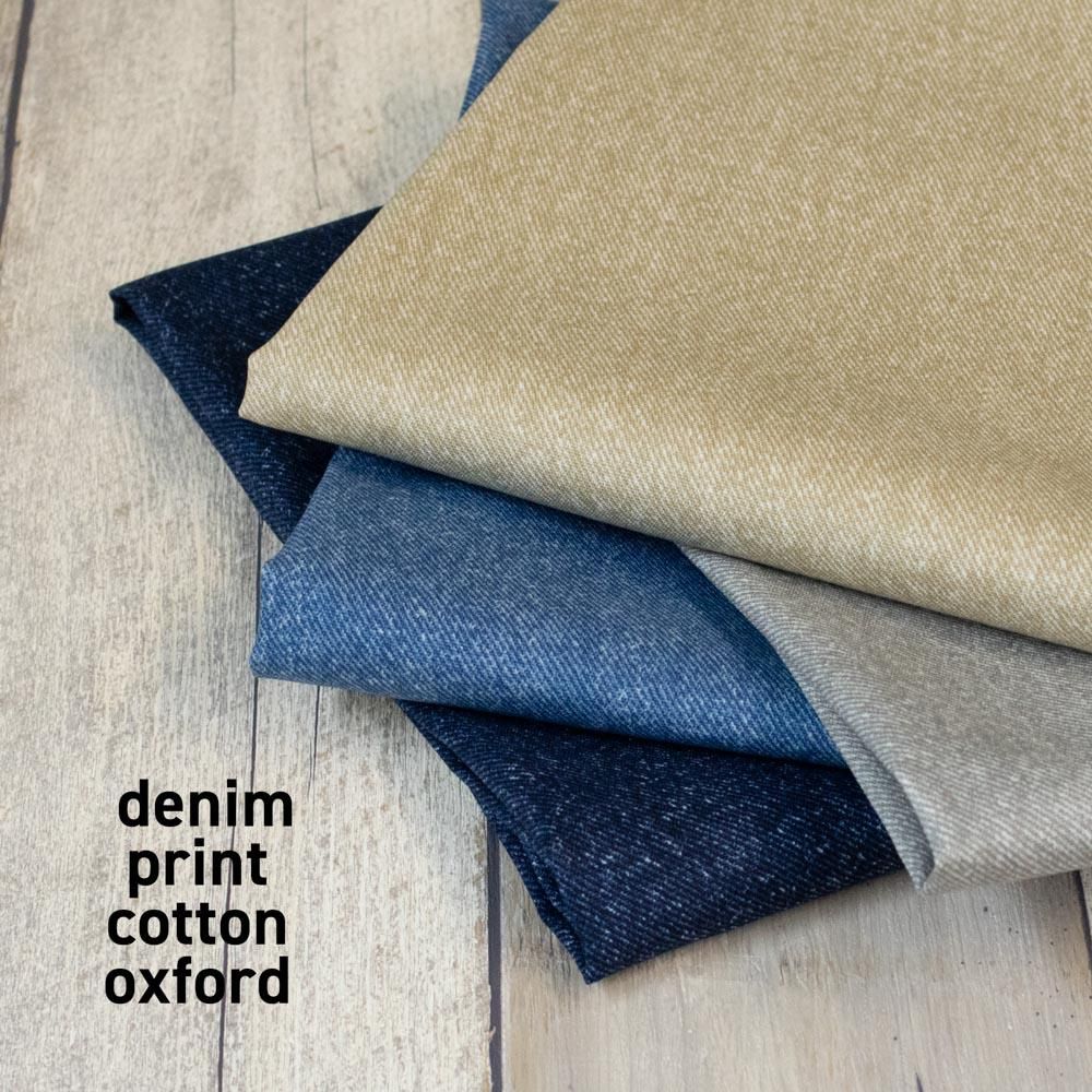cotton】denim print cotton oxford|デニム風プリント cotton】denim print cotton oxford|デニム風プリント