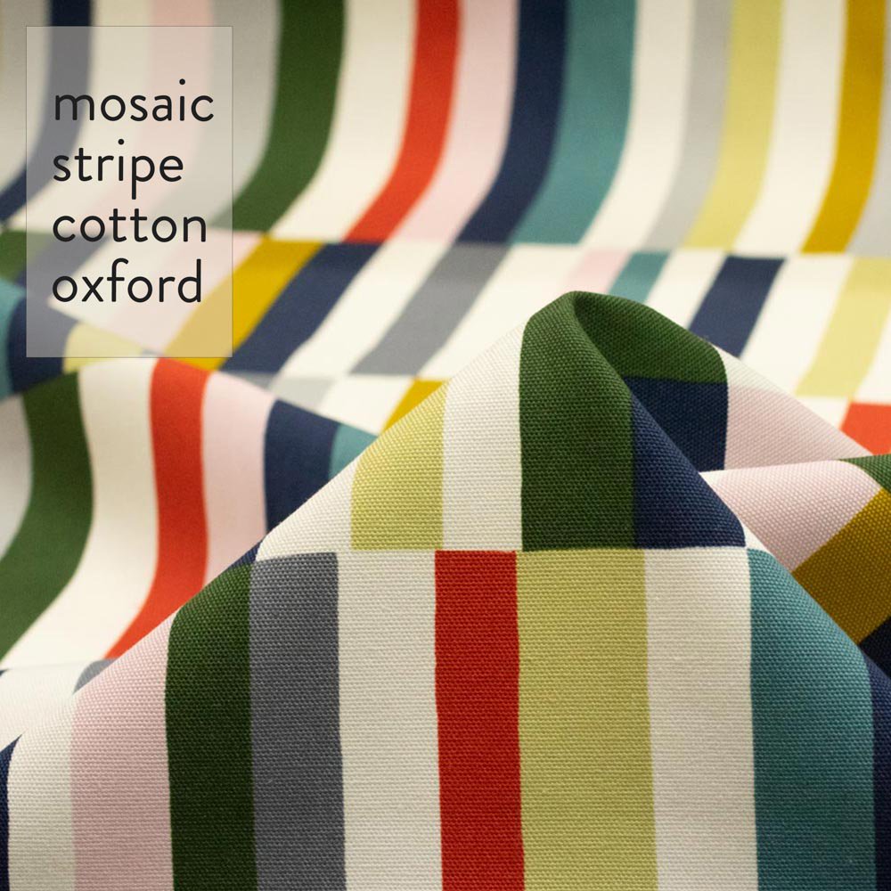 [ コットンオックス] mosaic stripe｜モザイクストライプ｜コットンオックス｜レッド｜7232-1