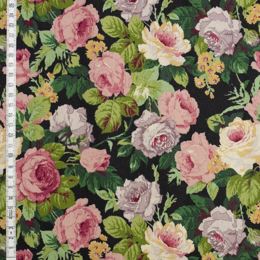 コットンリネンキャンバス cotton linen classical rose garden|コットンリネンクラシカルローズガーデン|YUWA|キジキジ kiji-kiji バラプリントコットン#13