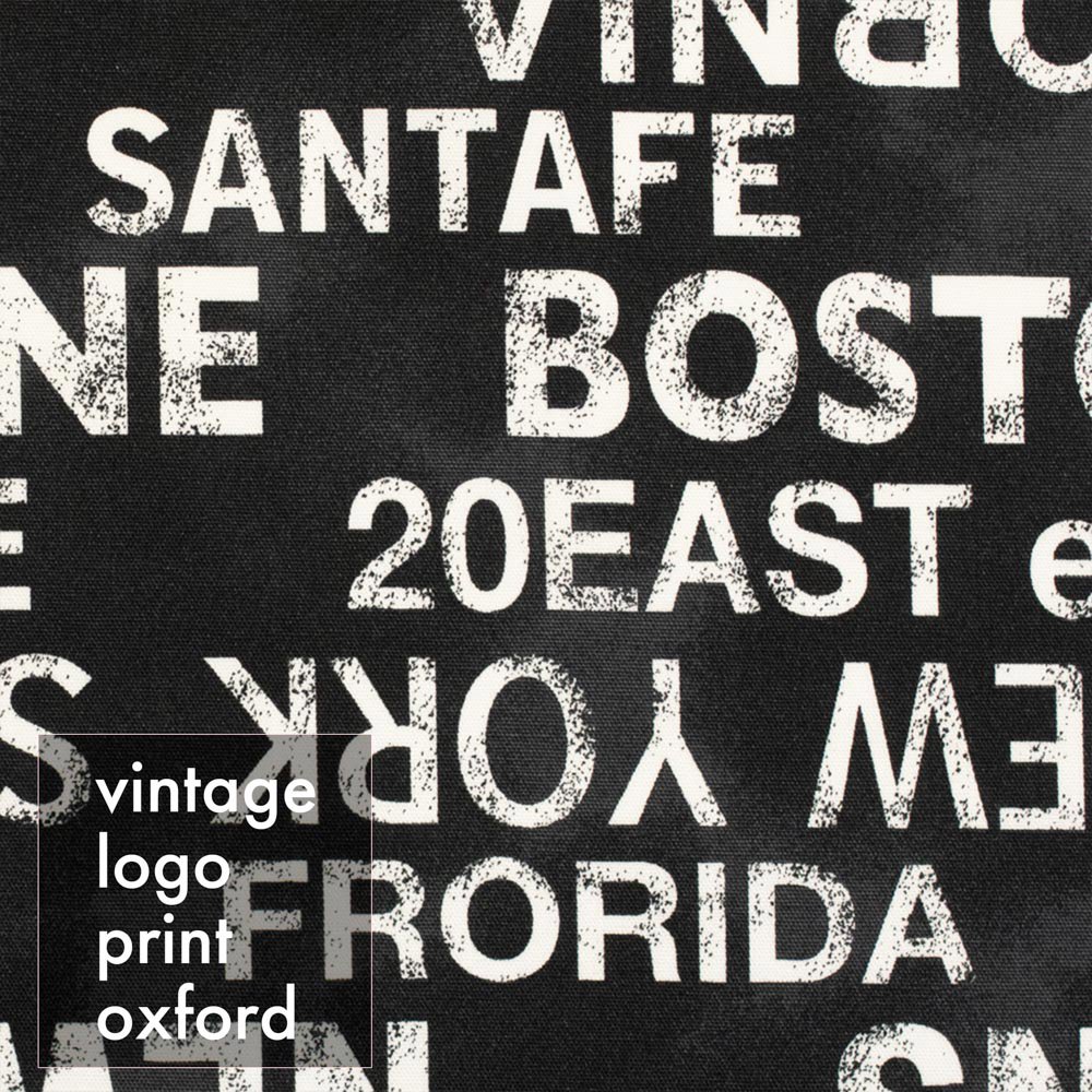 [ コットンオックス ] ヴィンテージロゴプリントオックス｜vintage logo print oxford｜ブラック｜8002-1