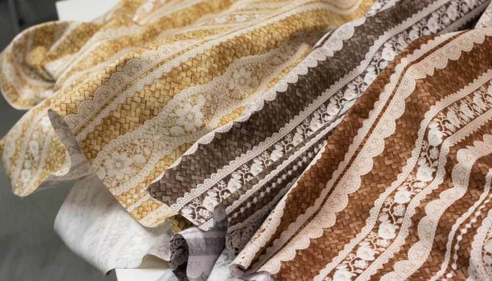 keiko♡レース被布 コットンオックス ] バスケットレース｜ストライプレース｜キジキジ