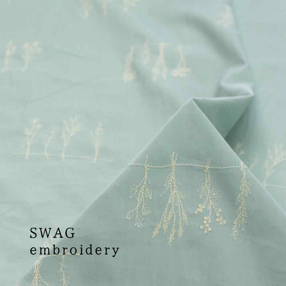 [ 刺繍 ] スワッグエンブロイダリー｜embroidery｜swag embroidery｜ペールミント｜8060-2