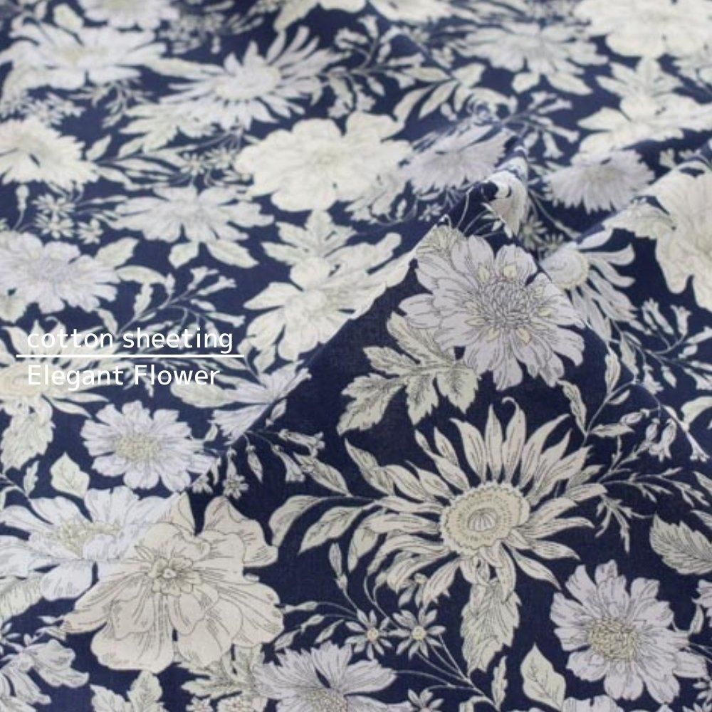 コットンシーチング ] エレガントフラワーcotton sheeting